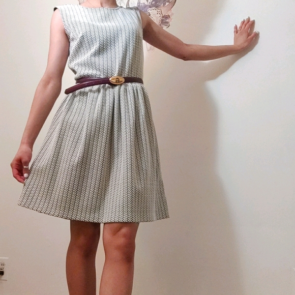 Loft white gray casual dress - Picture 1 of 11